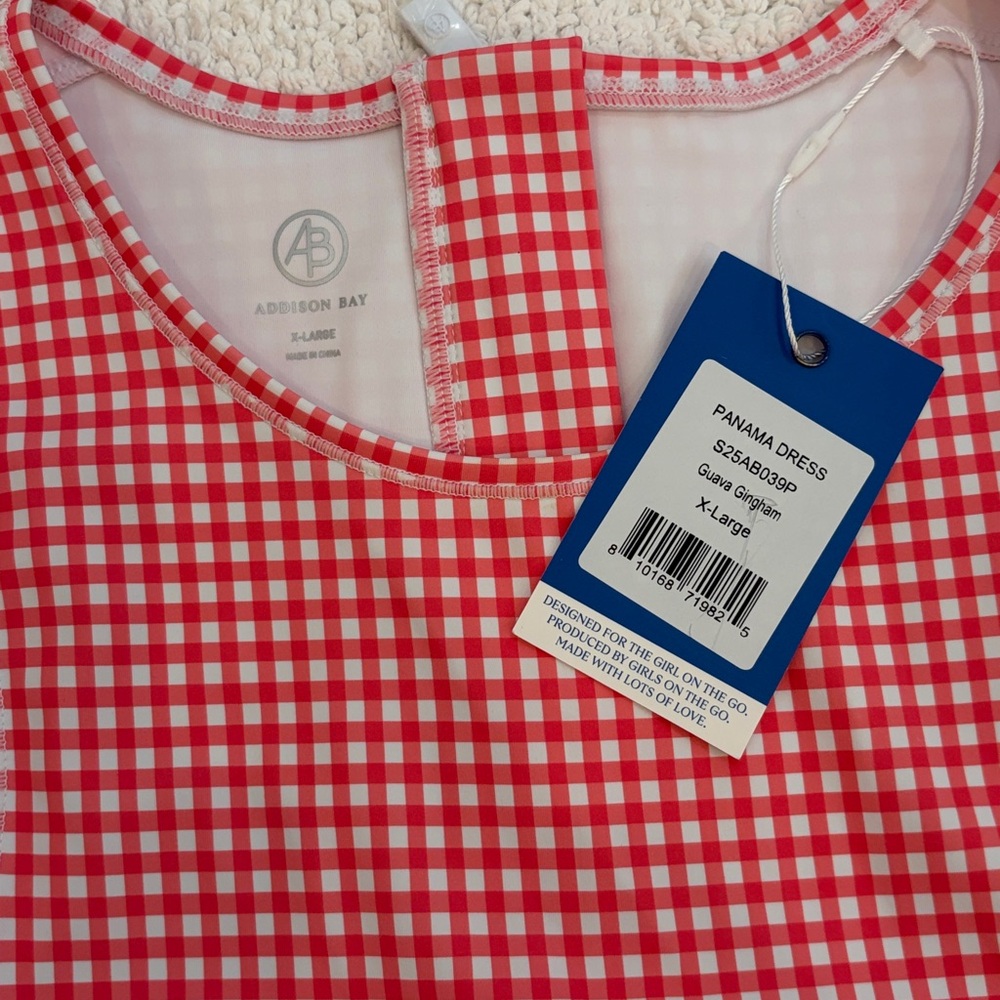 Addison Bay Panama Dress in Guava Gingham - Picture 6 of 7